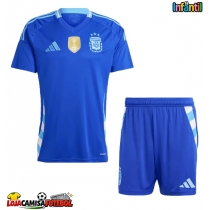 Camisa de Futebol Argentina Equipamento Secundário Infantil Copa America 2024 Manga Curta (+ Calças curtas)